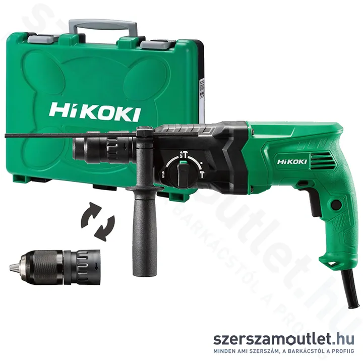 HIKOKI DH24PMH Fúró-vésőkalapács kofferben cseretokmánnyal, SDS-Plus (730W/2,7J)