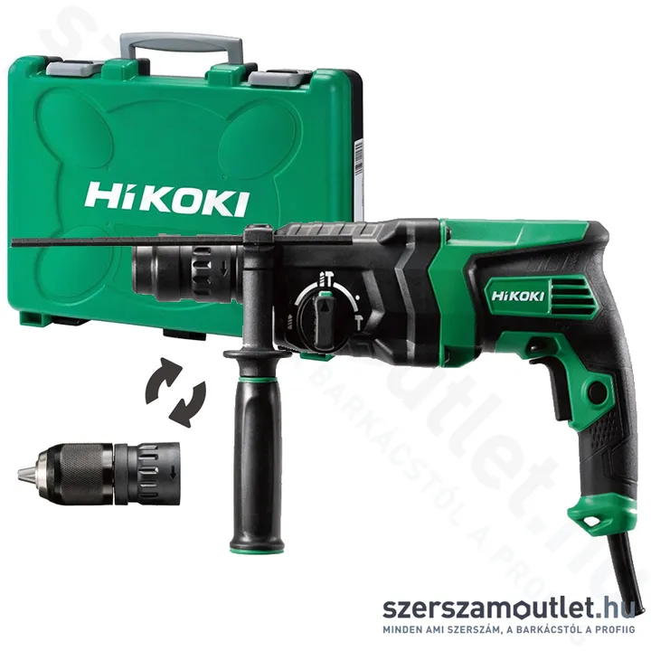 HIKOKI DH26PMC Fúró-vésőkalapács kofferben cseretokmánnyal, SDS-Plus (830W/2,9J)