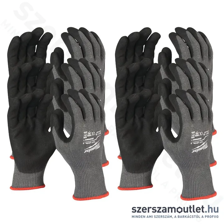 MILWAUKEE Vágásbiztos kesztyű (5/E vágási szint) XL/10 (12pár) (4932471624)