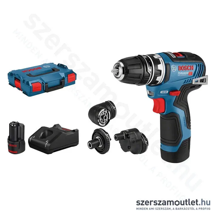 BOSCH GSR 12V-35 FC Akkus szénkefementes fúrócsavarozó, teljes szett L-boxx-ban (2x3,0Ah/12V)