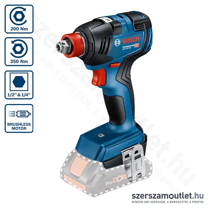 BOSCH GDX 18V-200 Akkus szénkefementes ütvecsavarozó 18V (Akku és töltő nélkül)