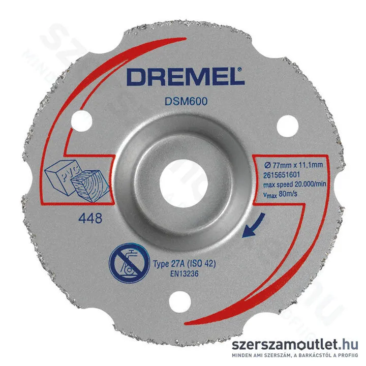 DREMEL DSM20 Többcélú karbid felsőmaró vágókorong 77mm (1db) (DSM600) (2615S600JB)