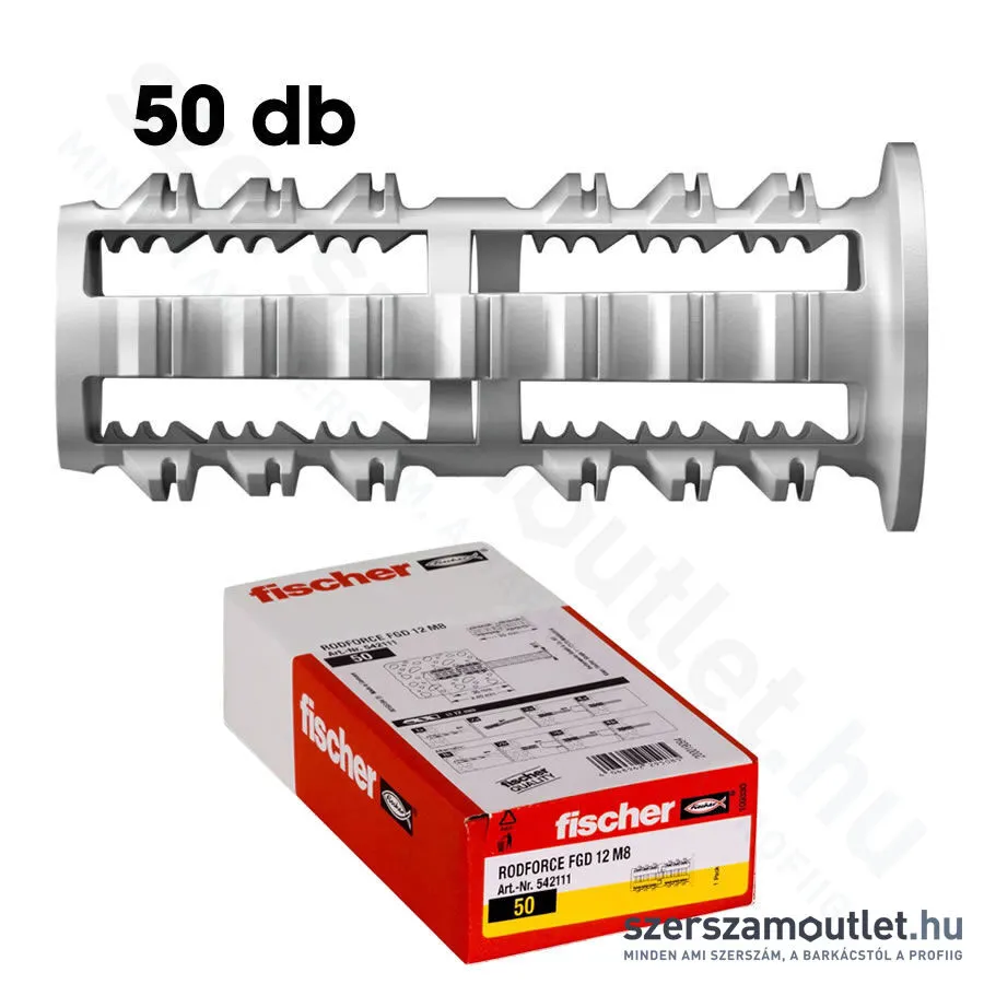 FISCHER RODFORCE FGD 12 M8 Műanyag dübel menetes szárhoz | menetes szár nélkül [50db/doboz] (542111)