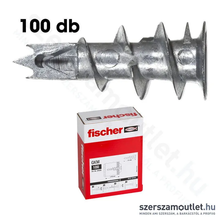 FISCHER GKM Önfúró fém gipszkarton dübel 31mm [100db/doboz] (24556)