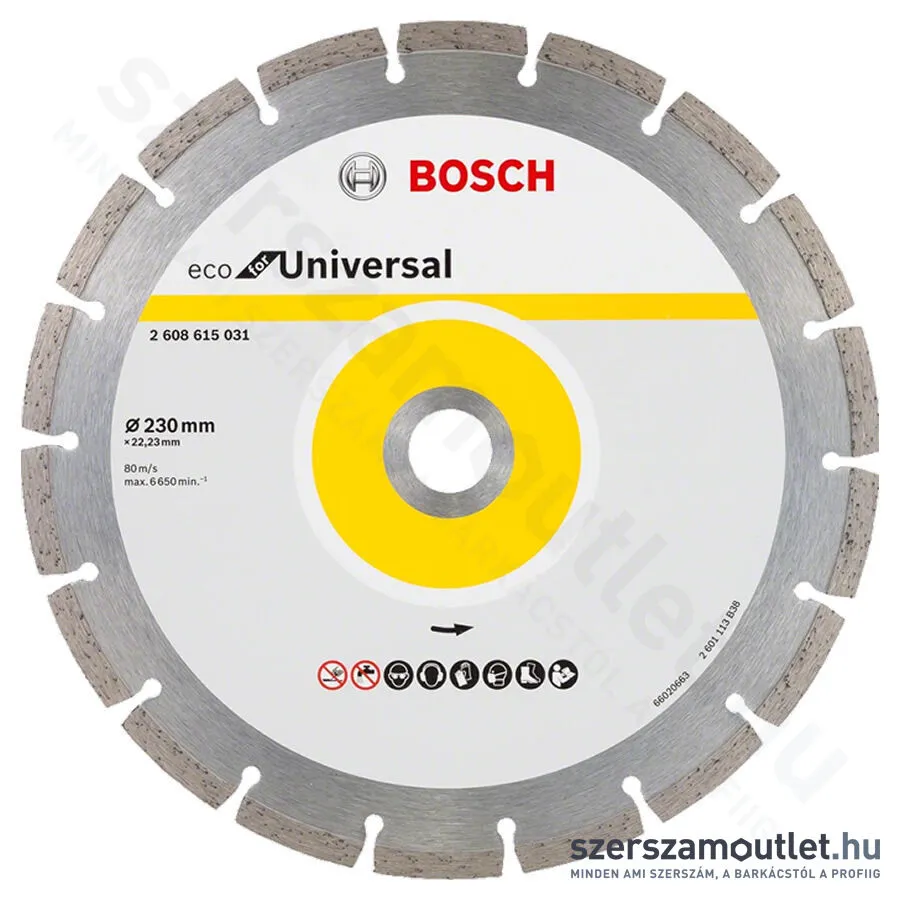 BOSCH Gyémánt darabolótárcsa, Eco for Universal, 230x22,23mm (2 608 615 031)