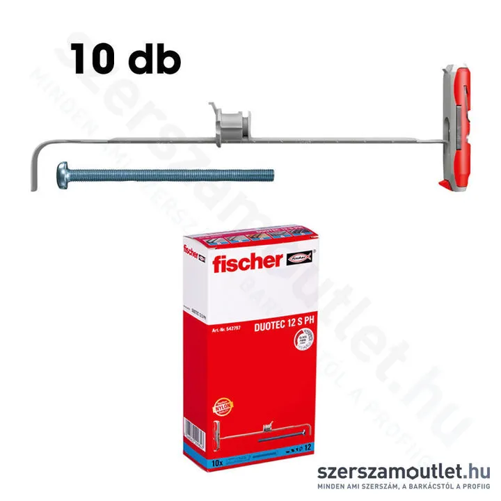 FISCHER DUOTEC 12 S PH M Műanyag billenőhorog | D-fejű csavarral [10db/doboz] (542797)
