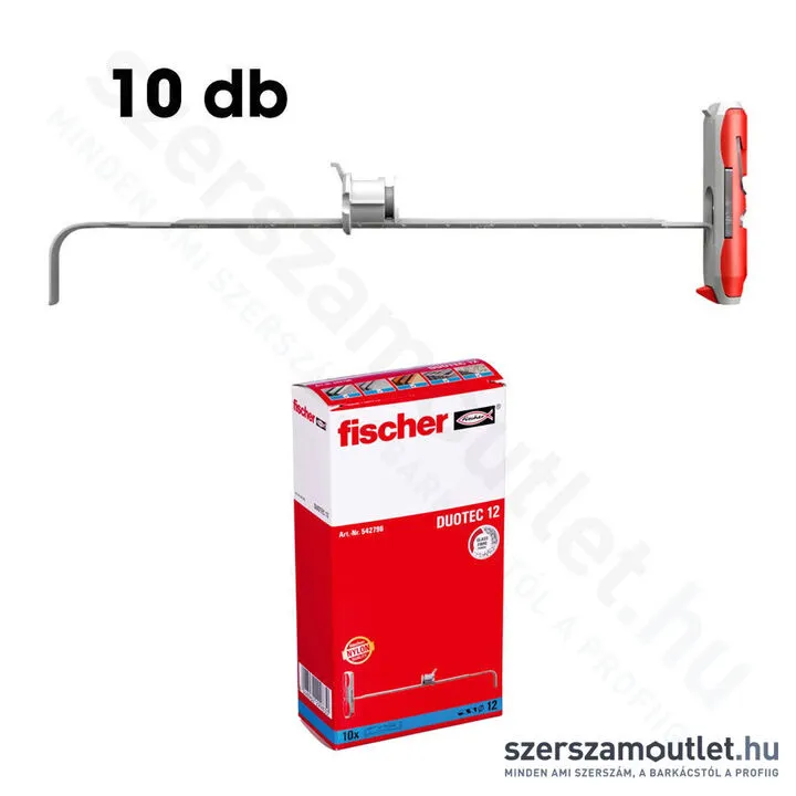 FISCHER DUOTEC 12 Műanyag billenőhorog | csavar nélkül [10db/doboz] (542796)