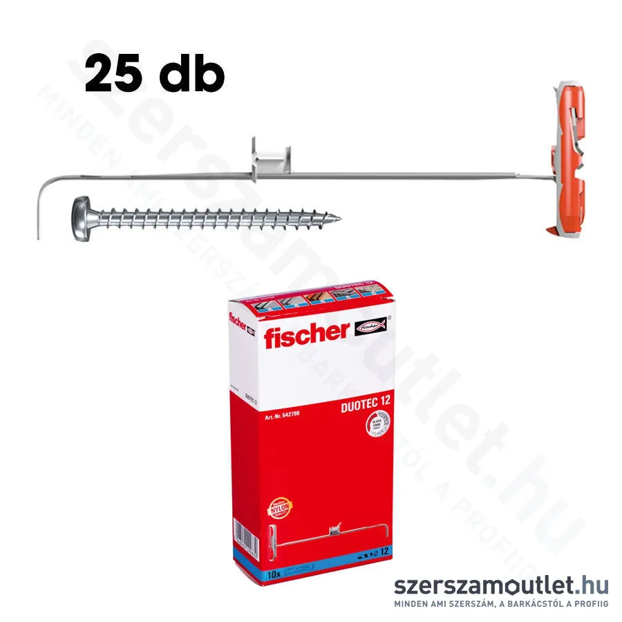 FISCHER DUOTEC 10 S PH Műanyag billenőhorog | lencsefejű csavarral [25db/doboz] (539025)