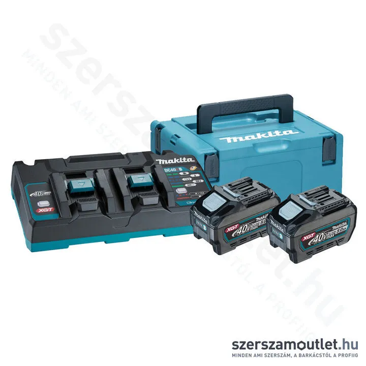 MAKITA 2db 40Vmax 5,0Ah Li-Ion akkumulátor + duplaportos töltő (40V/XGT) (191U13-9)