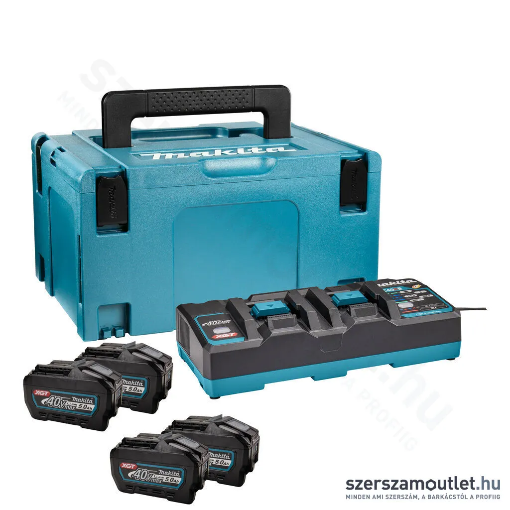 MAKITA 4db 40Vmax 5,0Ah Li-Ion akkumulátor + duplaportos töltő (40V/XGT) (191U42-2)