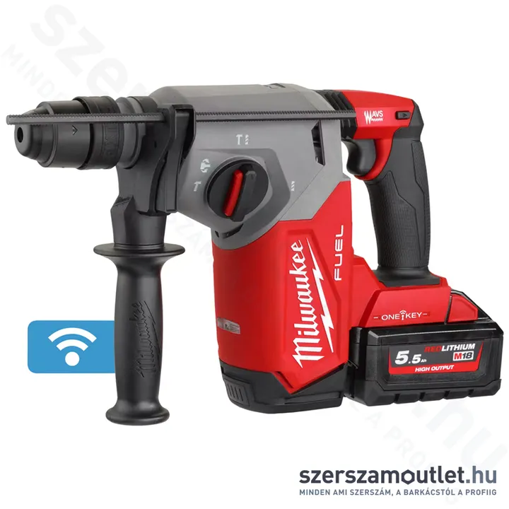 MILWAUKEE M18 ONEFHX-552X Akkus fúró-vésőkalapács FIXTEC tokmánnyal, HD kofferben (2x5,5Ah/18V)