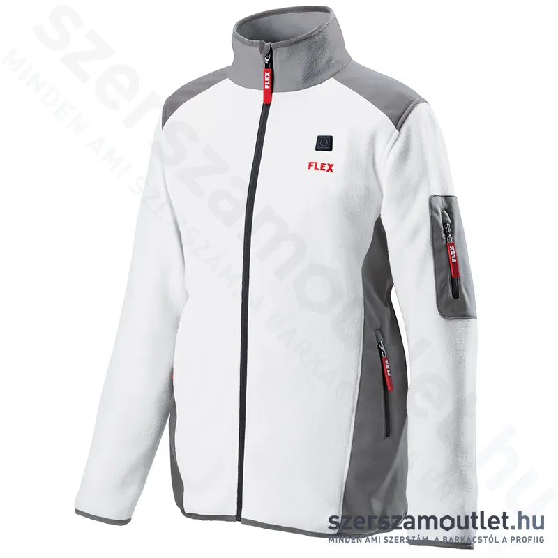 FLEX TF WHITE M MEN Akkus fűthető gyapjú polár pulóver (M) (10,8V/18V) (Akku és töltő nélkül!)