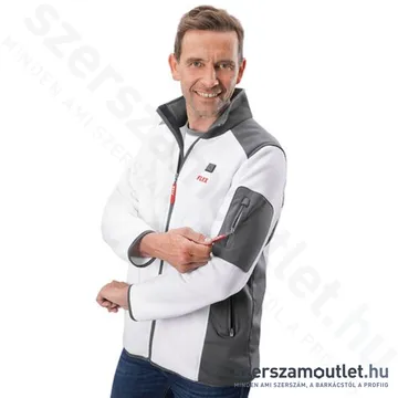 FLEX TF WHITE XXL MEN Akkus fűthető gyapjú polár pulóver (XXL) (10,8V/18V) (Akku és töltő nélkül!)