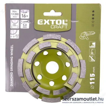EXTOL Gyémántcsiszoló korong, kétsoros 115mm