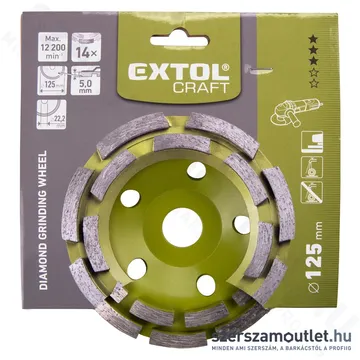 EXTOL Gyémántcsiszoló korong, kétsoros 125mm
