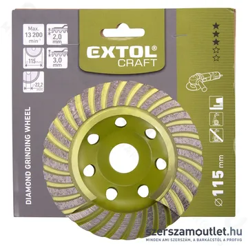 EXTOL Gyémántcsiszoló korong, Turbo/lamellás 115mm
