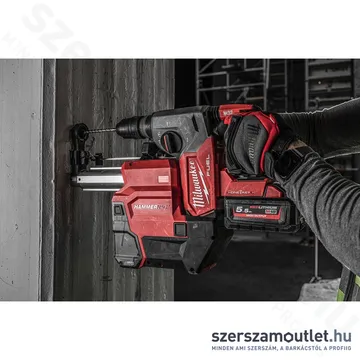 MILWAUKEE M18 ONEFHXDEL-552C Akkus fúró-vésőkalapács FIXTEC, porelszívóval kofferben (2x5,5Ah/18V)