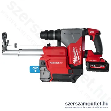 MILWAUKEE M18 ONEFHXDEL-552C Akkus fúró-vésőkalapács FIXTEC, porelszívóval kofferben (2x5,5Ah/18V)