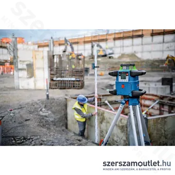 BOSCH GRL 650 CHVG Akkus forgólézer +vevő+távvezérló+állvány+fali tartó+koffer (ZÖLD) (1x4,0Ah/18V)