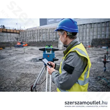 BOSCH GRL 650 CHVG Akkus forgólézer +vevő+távvezérló+állvány+fali tartó+koffer (ZÖLD) (1x4,0Ah/18V)