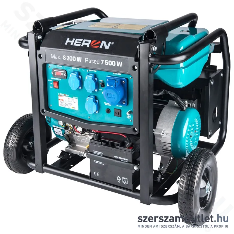 HERON Benzinmotoros áramfejlesztő 8,0kVA