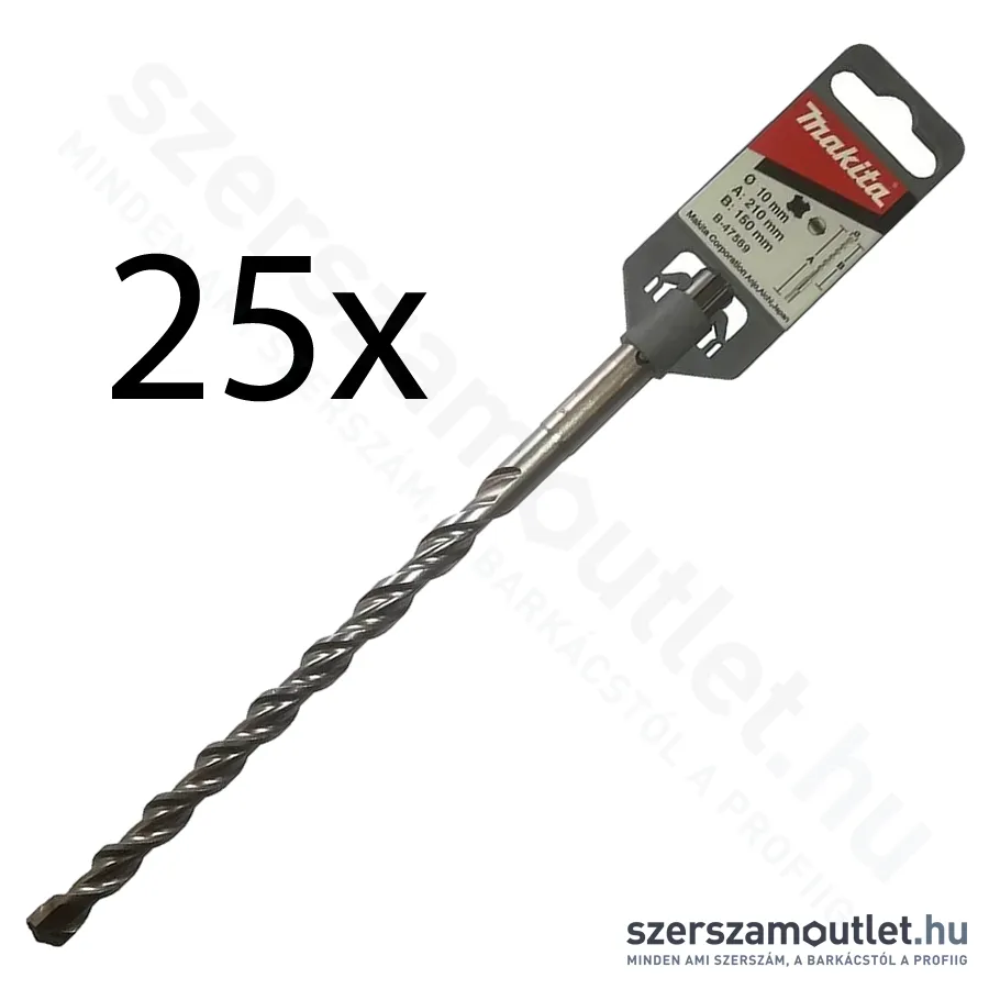 MAKITA SDS-Plus V-plus fúrószár 10x210/150mm [25db/csomag] (B-47569-25) (P-67284)