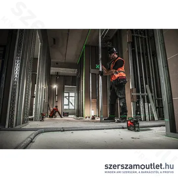 MILWAUKEE M12 3PLKIT-401P Akkus vonallézer ZÖLD (3 sík/360°), PACKOUT + tartozékok (1x4,0Ah/12V