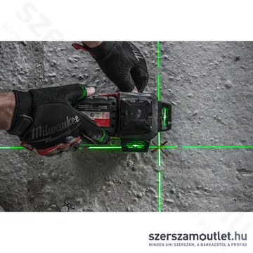 MILWAUKEE M12 3PLKIT-401P Akkus vonallézer ZÖLD (3 sík/360°), PACKOUT + tartozékok (1x4,0Ah/12V