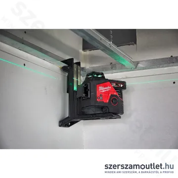 MILWAUKEE M12 3PLKIT-401P Akkus vonallézer ZÖLD (3 sík/360°), PACKOUT + tartozékok (1x4,0Ah/12V