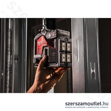 MILWAUKEE M12 3PLKIT-401P Akkus vonallézer ZÖLD (3 sík/360°), PACKOUT + tartozékok (1x4,0Ah/12V