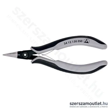 KNIPEX ESD Precíziós-elektronikai markoló fogó, lapos, széles pofa 135mm (34 12 130 ESD)