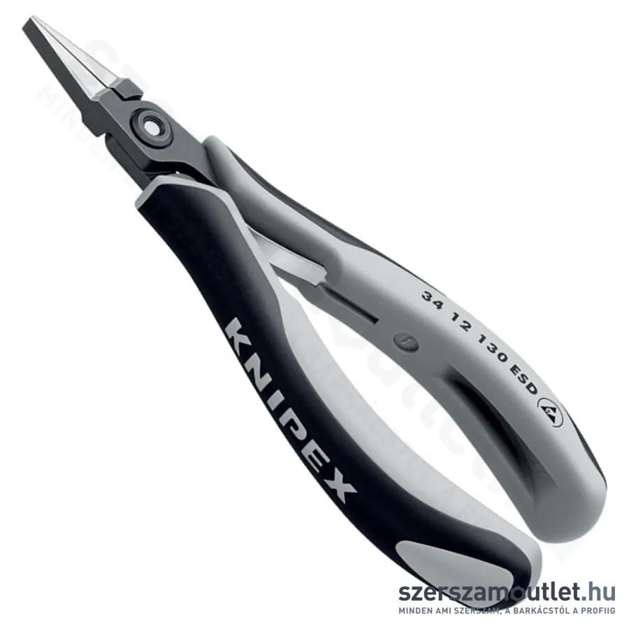KNIPEX ESD Precíziós-elektronikai markoló fogó, lapos, széles pofa 135mm (34 12 130 ESD)