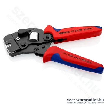 KNIPEX Önbeállító krimpelő fogó érvéghüvelyekhez, elülső bevezetés, 190mm (97 53 09 SB)