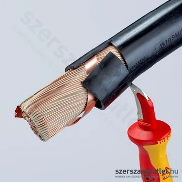 KNIPEX Kábelcsupaszító kés csúszósaruval VDE 180mm (98 55 SB)