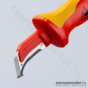 KNIPEX Kábelcsupaszító kés csúszósaruval VDE 180mm (98 55 SB)