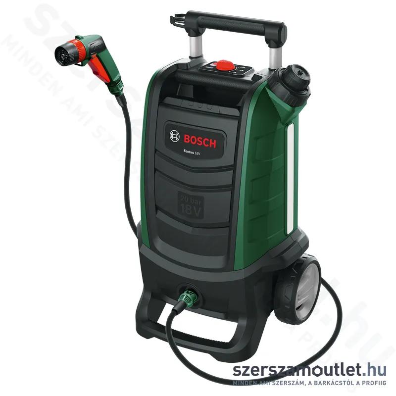 BOSCH Fontus Akkus kültéri mosó 20bar, 15l 18V (2,5Ah akku és töltő)