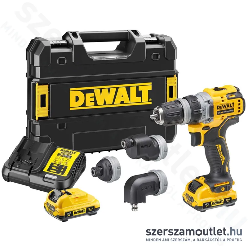 DEWALT DCD703L2T-QW XR Akkus fúró-csavarbehajtó, levehető tokmányú, kofferben (2x3,0Ah/12V)