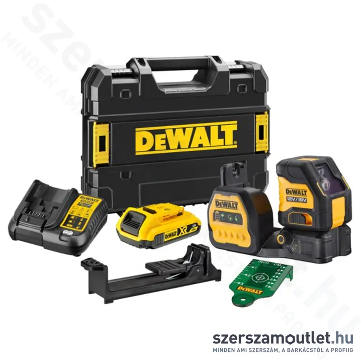 DEWALT DCE088D1G18-QW Akkus keresztlézer ZÖLD, kofferben (1x2,0Ah/18V)