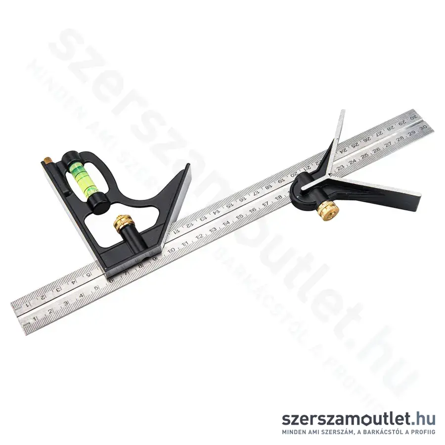 EXTOL Asztalos kombinált derékszög/vízmérték/vonalzó 300mm