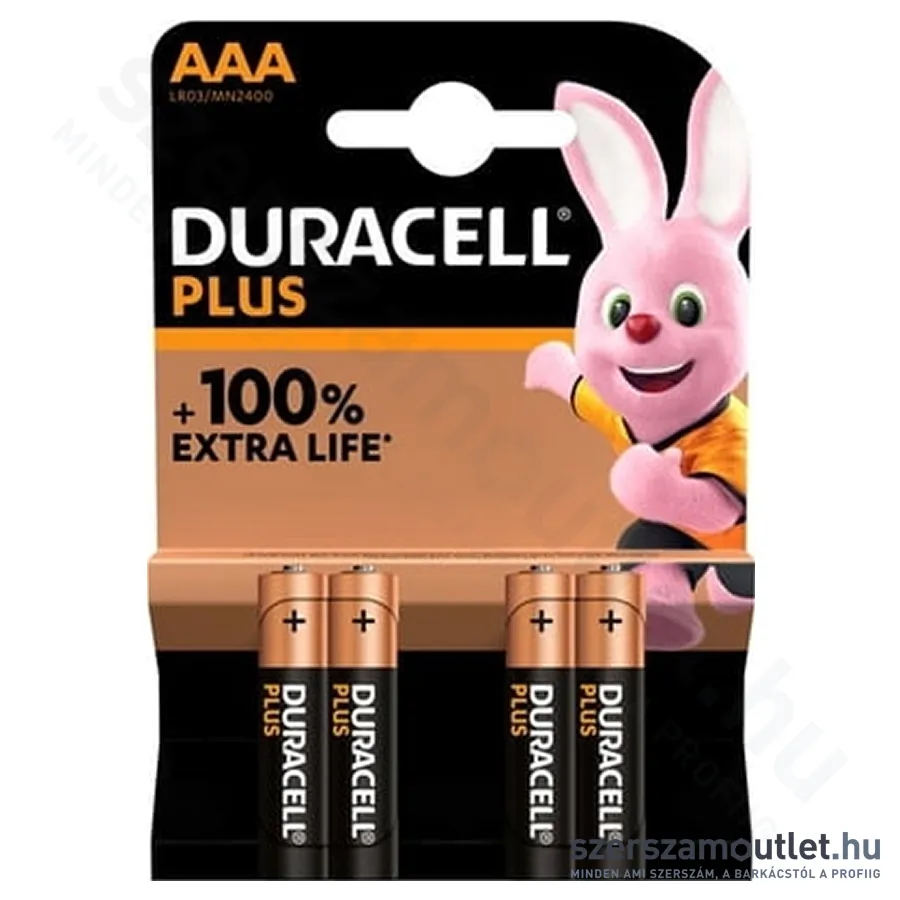 DURACELL Plus Alkáli mikro elem AAA B4 (4db/csomag)