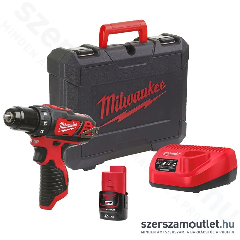 MILWAUKEE M12 BDD-201C Akkus fúró-csavarbehajtó kofferben (1x2,0Ah/12V) (4933479439)