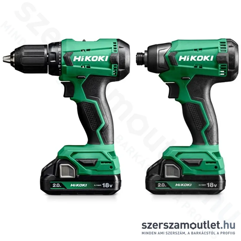 HIKOKI KC18DA-DS Akkus fúró-csavarbehajtó + akkus ütvecsavarozó kofferben (2x2,0Ah/18V)