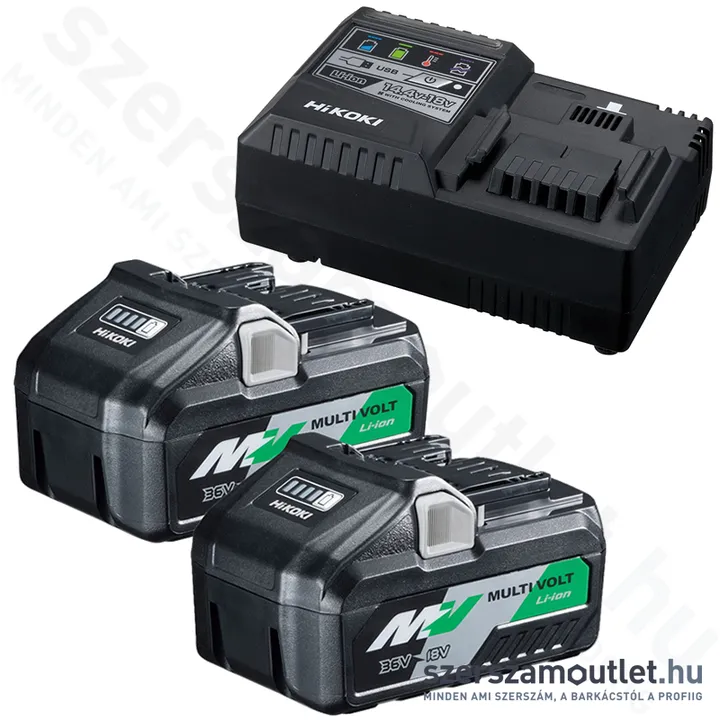 HIKOKI MV-B MULTI VOLT Akku csomag töltővel (18V/8,0Ah-36V/4,0Ah)