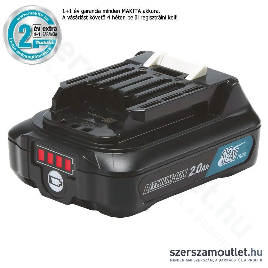 MAKITA BL1021B (BL1020B) CXT Li-ion akkumulátor 12V/2,0Ah (eredeti) (197396-9)(632F35-5)