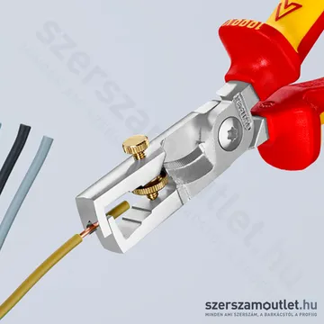 KNIPEX Csupaszító fogó kábelvágó ollóval 180mm (13 66 180)