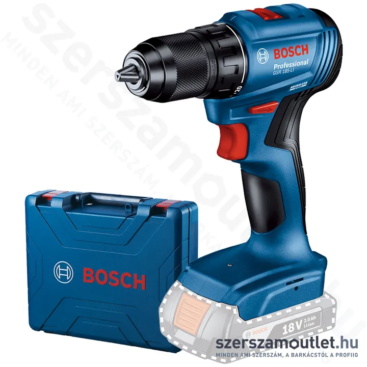 BOSCH GSR 185-LI Akkus fúró-csavarbehajtó kofferben (18V) (Akku és töltő nélkül!) (06019K3003)