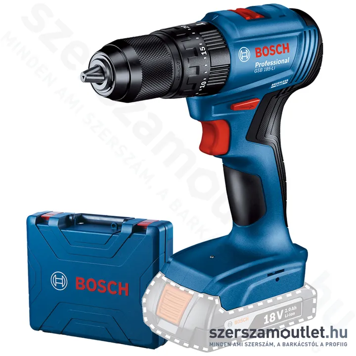 BOSCH GSB 185-LI Akkus ütvefúró-csavarozó kofferben (18V) (Akku és töltő nélkül!) (06019K3103)