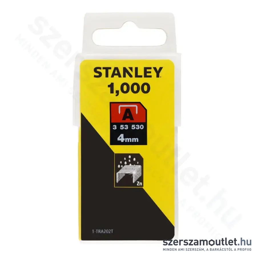 STANLEY Tűzőkapocs A típusú 4x11,3mm (1000db/doboz) (1-TRA202T)