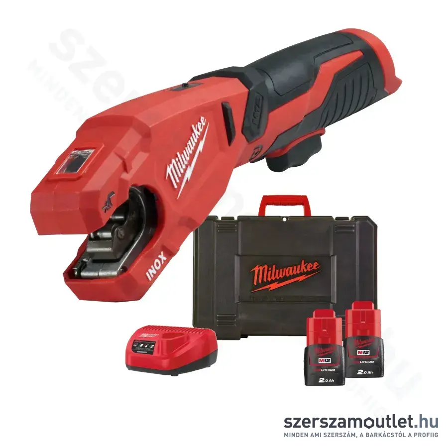 MILWAUKEE M12 PCSS-202C Akkus csővágó INOX, kofferben (2x2,0Ah/12V) (4933479242)