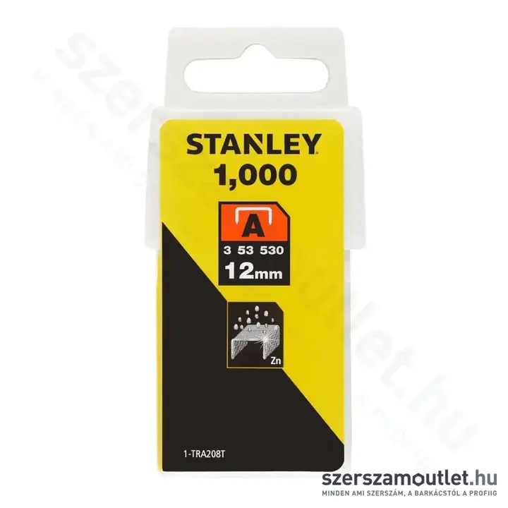 STANLEY Tűzőkapocs A típusú 12x11,3mm (1000db/doboz) (1-TRA208T)